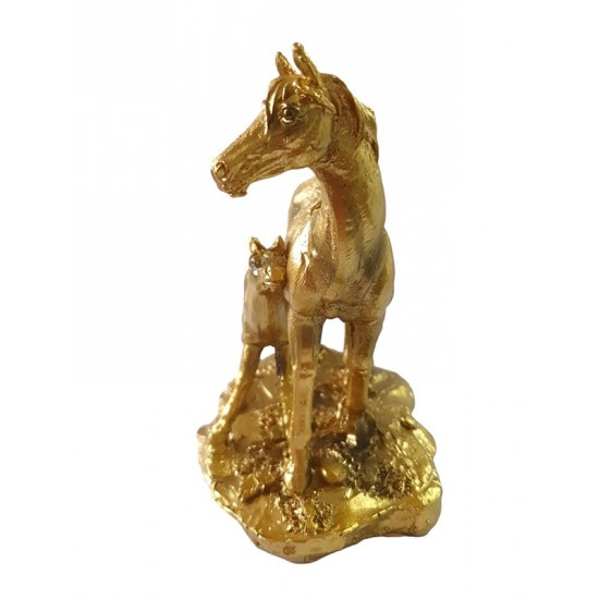 Statueta decorativa, Cal si manz, Auriu, 13 cm, XQ202149 Statueta decorativa, Cal si manz, Auriu, 13 cm, XQ202149