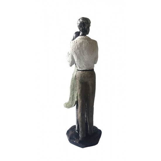 Statueta decorativa, Cuplu de Indragostiti, Argintiu, 21 cm, GXL009 Statueta decorativa, Cuplu de Indragostiti, Argintiu, 21 cm, GXL009