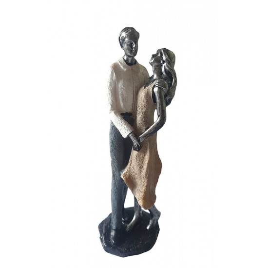 Statueta decorativa, Cuplu de Indragostiti, Multicolor, 21 cm, GXL010