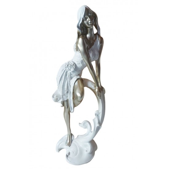Statueta decorativa, Femeie, Alb, 30 cm, F336 Statueta decorativa, Femeie, Alb, 30 cm, F336