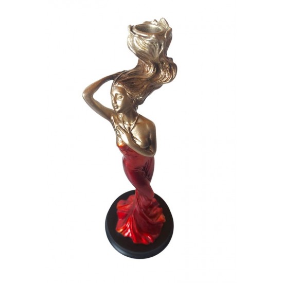 Statueta decorativa, Femeie, Rosu, 31 cm, 356328DX Statueta decorativa, Femeie, Rosu, 31 cm, 356328DX