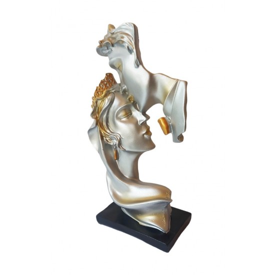 Statueta decorativa, Indragostiti, Argintiu, 25 cm, CQ5952 Statueta decorativa, Indragostiti, Argintiu, 25 cm, CQ5952