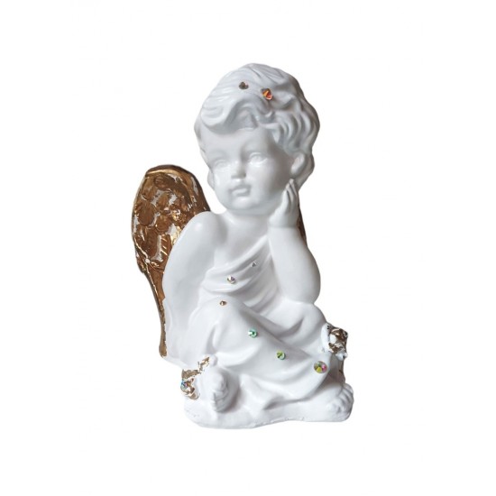 Statueta decorativa, Inger, Alb, 21 cm, FM04920 Statueta decorativa, Inger, Alb, 21 cm, FM04920
