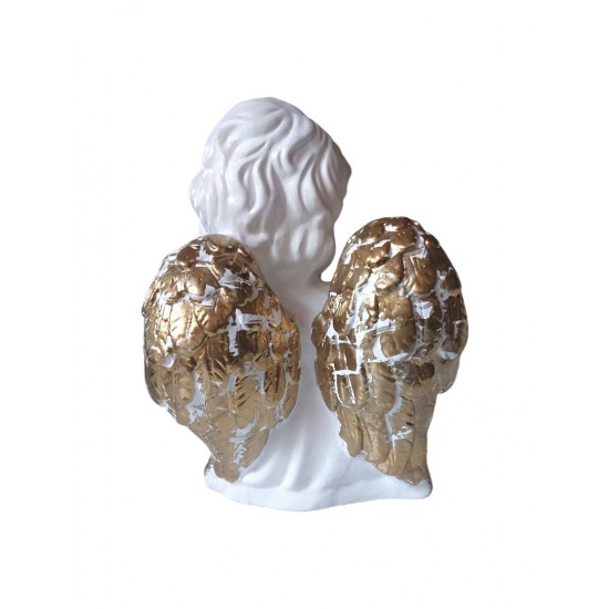 Statueta decorativa, Inger, Alb, 21 cm, FM04920 Statueta decorativa, Inger, Alb, 21 cm, FM04920
