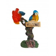 Statueta decorativa, Papagali pe creanga, Welcome, Portocaliu, 18 cm, 1025DD4-1 Statueta decorativa, Papagali pe creanga, Welcome, Portocaliu, 18 cm, 1025DD4-1