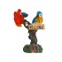 Statueta decorativa, Papagali pe creanga, Welcome, Portocaliu, 18 cm, 1025DD4-1