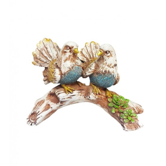 Statueta decorativa, Pasari pe creanga, Gri, 19 cm, 1025DD5 Statueta decorativa, Pasari pe creanga, Gri, 19 cm, 1025DD5