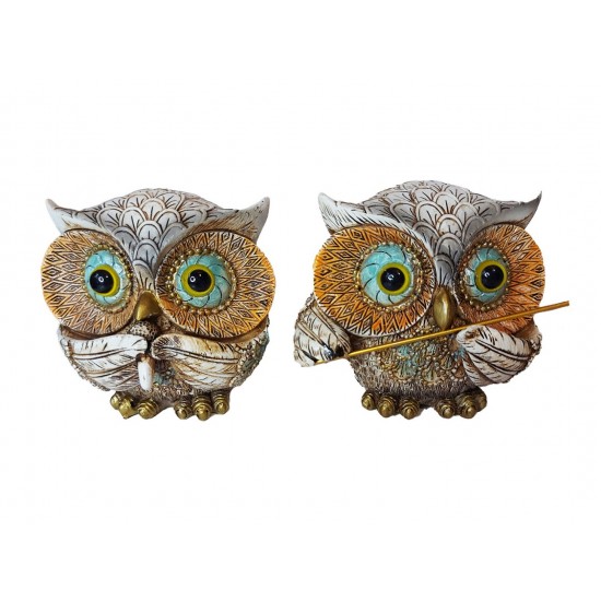 Statueta decorativa, Set 4 bufnite cu instrumente muzicale, Maro, 10 cm, GA2818 Statueta decorativa, Set 4 bufnite cu instrumente muzicale, Maro, 10 cm, GA2818
