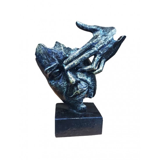 Statueta decorativa masca, Negru-Argintiu, 22 cm, 637CB-2 Statueta decorativa masca, Negru-Argintiu, 22 cm, 637CB-2