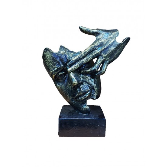 Statueta decorativa masca, Negru-Auriu, 22 cm, 637CB-1 Statueta decorativa masca, Negru-Auriu, 22 cm, 637CB-1