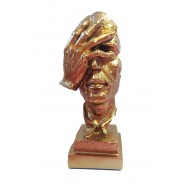 Statueta decorativa masca, Nu vad, Gold, 33 cm, HC3021X Statueta decorativa masca, Nu vad, Gold, 33 cm, HC3021X