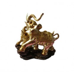 Statueta elefant mama si pui pe stanca, 25 cm, 33295JX Statueta elefant mama si pui pe stanca, 25 cm, 33295JX