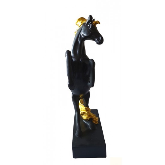 Statueta in forma de Cal, Negru, 30 cm, HY38312 Statueta in forma de Cal, Negru, 30 cm, HY38312