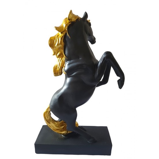 Statueta in forma de Cal, Negru, 30 cm, HY38312 Statueta in forma de Cal, Negru, 30 cm, HY38312