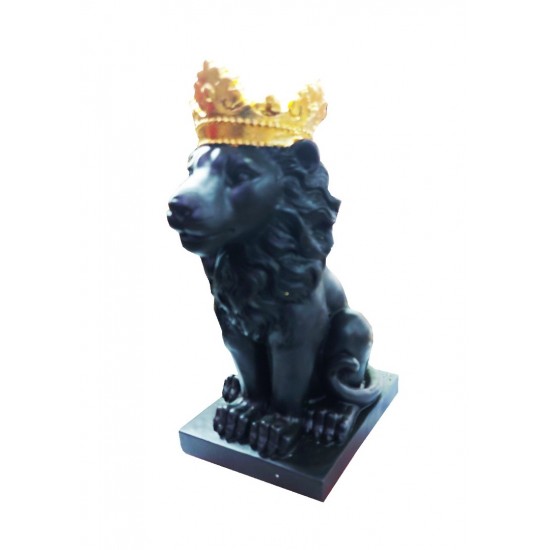 Statueta in forma de Leu, Negru, 25 cm, 7002D Statueta in forma de Leu, Negru, 25 cm, 7002D