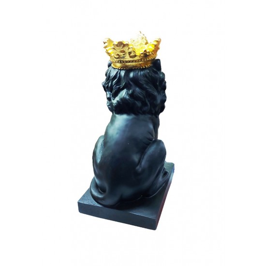 Statueta in forma de Leu, Negru, 34 cm, 625LD-2 Statueta in forma de Leu, Negru, 34 cm, 625LD-2