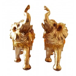 Statuete decorative, 2 Elefanti, Auriu, 21 cm, GXL023