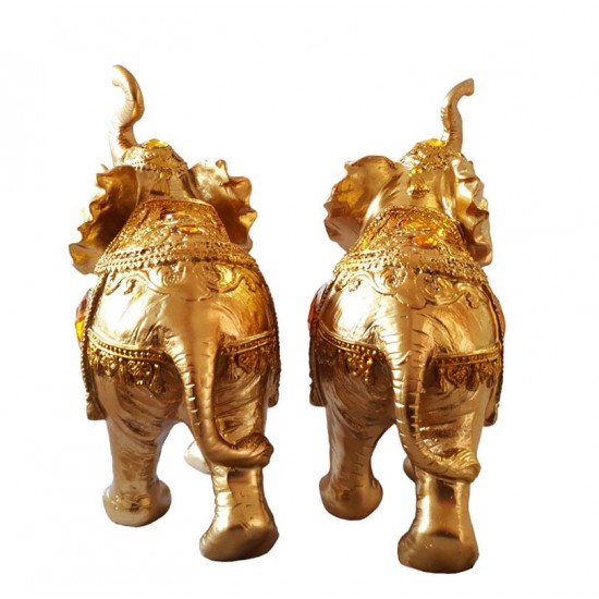 Statuete decorative, 2 Elefanti, Auriu, 21 cm, GXL023 Statuete decorative, 2 Elefanti, Auriu, 21 cm, GXL023