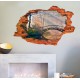 Sticker decorativ 3D, Gaura in perete cu privire spre padure 90 cm, 134STK Sticker decorativ 3D, Gaura in perete cu privire spre padure 90 cm, 134STK