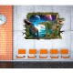 Sticker decorativ 3D, Gaura in perete spre lumea dinozaurilor 85 cm, 424STK Sticker decorativ 3D, Gaura in perete spre lumea dinozaurilor 85 cm, 424STK