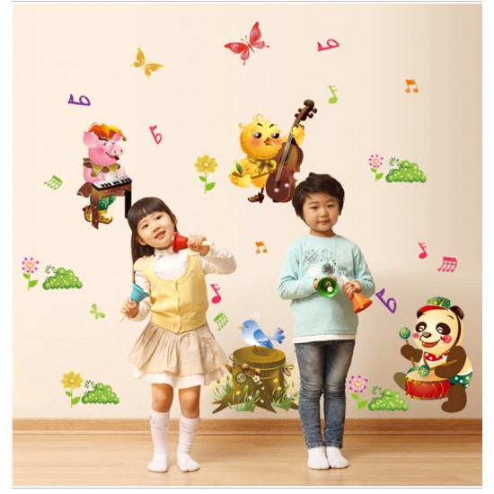 Sticker decorativ, Animalute cu instrumente muzicale 218 cm, 99STK Sticker decorativ, Animalute cu instrumente muzicale 218 cm, 99STK