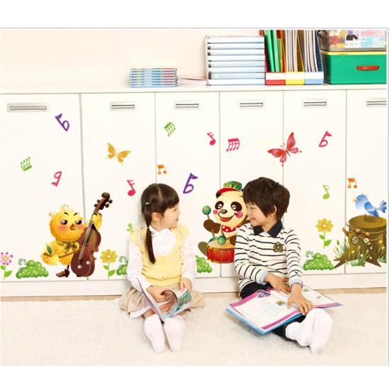 Sticker decorativ, Animalute cu instrumente muzicale 218 cm, 99STK Sticker decorativ, Animalute cu instrumente muzicale 218 cm, 99STK