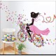 Sticker decorativ Biciclete inflorata cu fluturi colorati, 5STK Sticker decorativ Biciclete inflorata cu fluturi colorati, 5STK