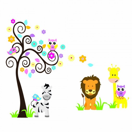 Sticker decorativ Copacelul cu animale,multicolor 120 cm,103STK Sticker decorativ Copacelul cu animale,multicolor 120 cm,103STK