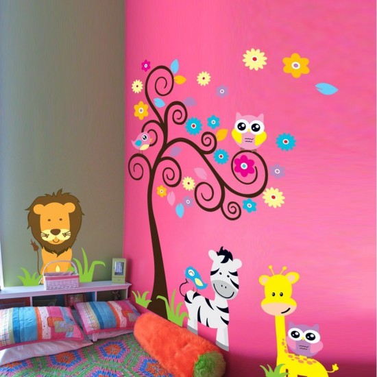 Sticker decorativ Copacelul cu animale,multicolor 120 cm,103STK Sticker decorativ Copacelul cu animale,multicolor 120 cm,103STK