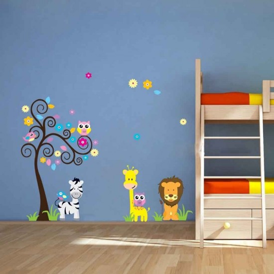 Sticker decorativ Copacelul cu animale,multicolor 120 cm,103STK Sticker decorativ Copacelul cu animale,multicolor 120 cm,103STK