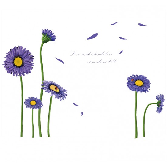 Sticker decorativ, Crizanteme albastre 178 cm, 133STK Sticker decorativ, Crizanteme albastre 178 cm, 133STK