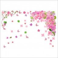 Sticker decorativ, Flori roz cu fluturasi 115 cm, 139-1STK Sticker decorativ, Flori roz cu fluturasi 115 cm, 139-1STK