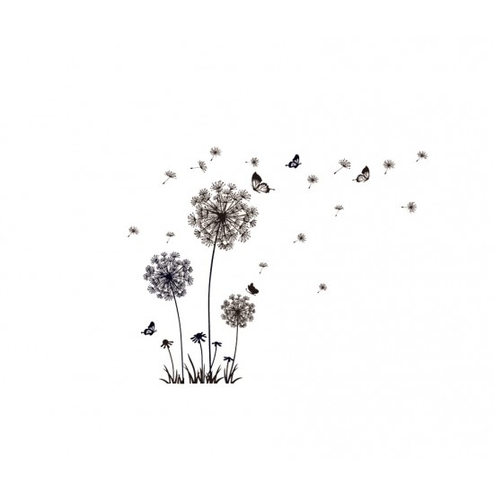 Sticker decorativ, Flower black 165 cm, 79STK Sticker decorativ, Flower black 165 cm, 79STK
