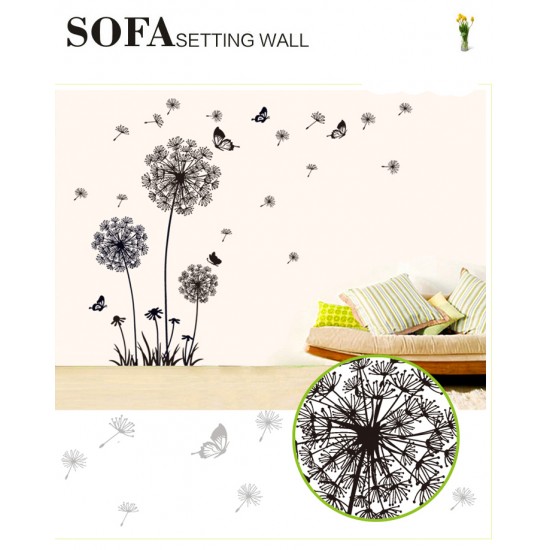 Sticker decorativ, Flower black 165 cm, 79STK Sticker decorativ, Flower black 165 cm, 79STK