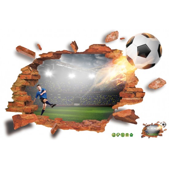 Sticker decorativ , Gaura in perete, fotbal 88 cm, 82STK Sticker decorativ , Gaura in perete, fotbal 88 cm, 82STK