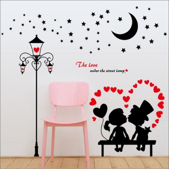 Sticker decorativ Indragostiti pe banca Sticker decorativ Indragostiti pe banca
