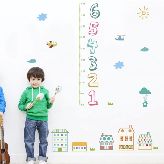 Sticker decorativ, Masuratoare cu animalute 125 cm, 142STK Sticker decorativ, Masuratoare cu animalute 125 cm, 142STK