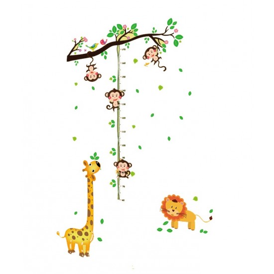 Sticker decorativ, Masuratoare cu animalute, 150 cm, 90STK Sticker decorativ, Masuratoare cu animalute, 150 cm, 90STK