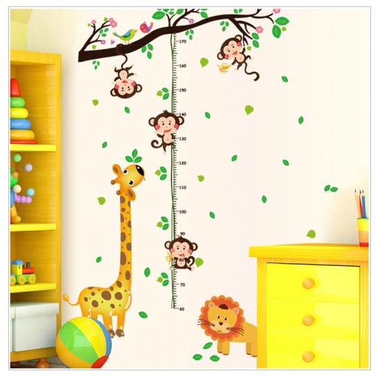 Sticker decorativ, Masuratoare cu animalute, 150 cm, 90STK Sticker decorativ, Masuratoare cu animalute, 150 cm, 90STK