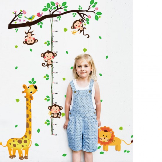 Sticker decorativ, Masuratoare cu animalute, 150 cm, 90STK Sticker decorativ, Masuratoare cu animalute, 150 cm, 90STK