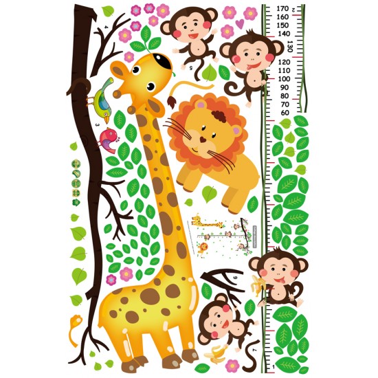 Sticker decorativ, Masuratoare cu animalute, 150 cm, 90STK Sticker decorativ, Masuratoare cu animalute, 150 cm, 90STK