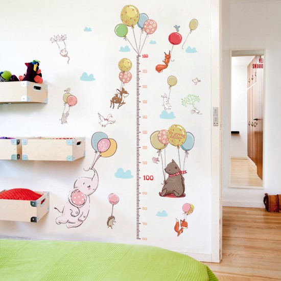 Sticker decorativ, Masuratoare cu animalute, 155 cm, 85STK Sticker decorativ, Masuratoare cu animalute, 155 cm, 85STK