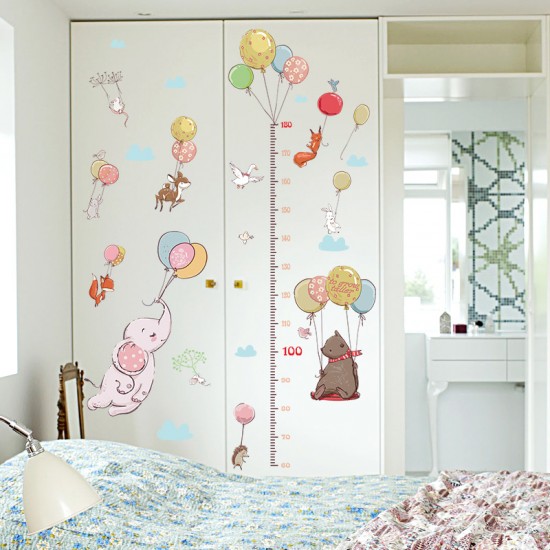 Sticker decorativ, Masuratoare cu animalute, 155 cm, 85STK Sticker decorativ, Masuratoare cu animalute, 155 cm, 85STK