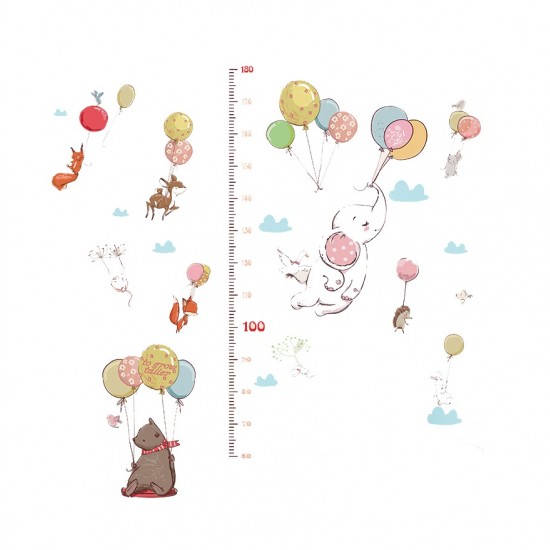 Sticker decorativ, Masuratoare cu animalute, 155 cm, 85STK Sticker decorativ, Masuratoare cu animalute, 155 cm, 85STK
