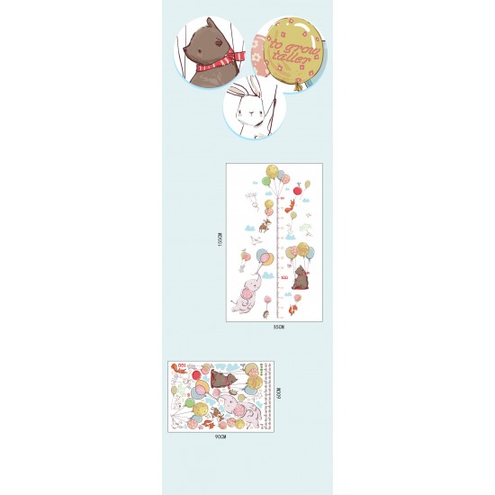 Sticker decorativ, Masuratoare cu animalute, 155 cm, 85STK Sticker decorativ, Masuratoare cu animalute, 155 cm, 85STK