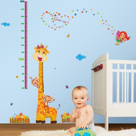 Sticker decorativ, Masuratoare cu animalute, 156 cm, 87STK Sticker decorativ, Masuratoare cu animalute, 156 cm, 87STK