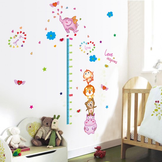 Sticker decorativ, Masuratoare cu animalute, 176 cm, 86STK Sticker decorativ, Masuratoare cu animalute, 176 cm, 86STK