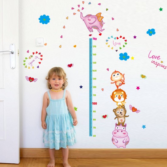Sticker decorativ, Masuratoare cu animalute, 176 cm, 86STK Sticker decorativ, Masuratoare cu animalute, 176 cm, 86STK