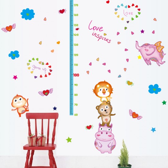 Sticker decorativ, Masuratoare cu animalute, 176 cm, 86STK Sticker decorativ, Masuratoare cu animalute, 176 cm, 86STK