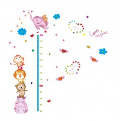 Sticker decorativ, Masuratoare cu animalute, 176 cm, 86STK Sticker decorativ, Masuratoare cu animalute, 176 cm, 86STK